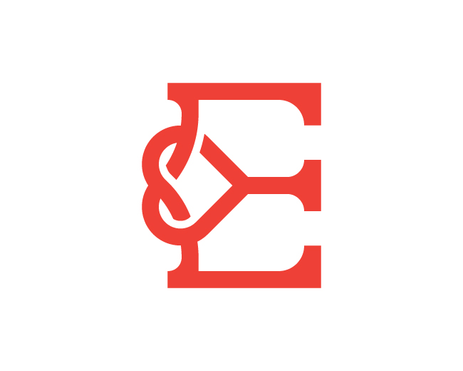 modern e heart logo